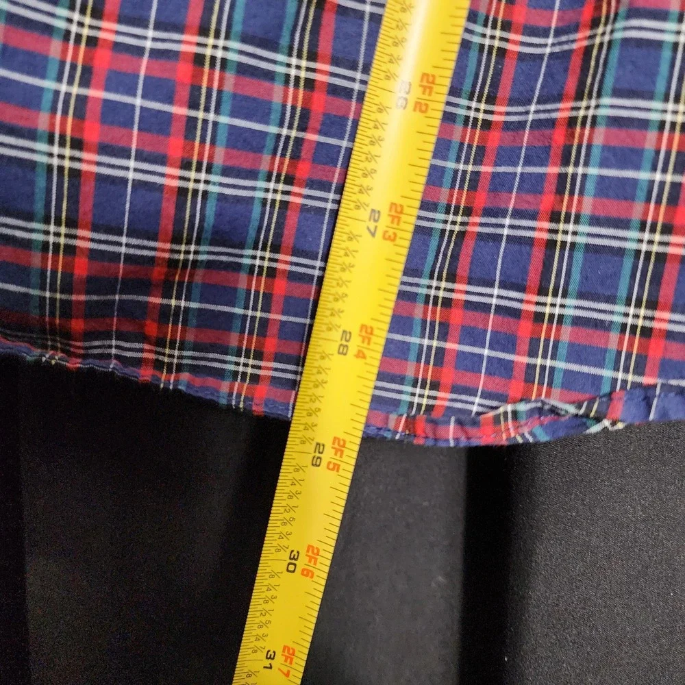Ralph Lauren Boys XL 18-20 Plaid Button Down Shirt Navy Red Green Cotton